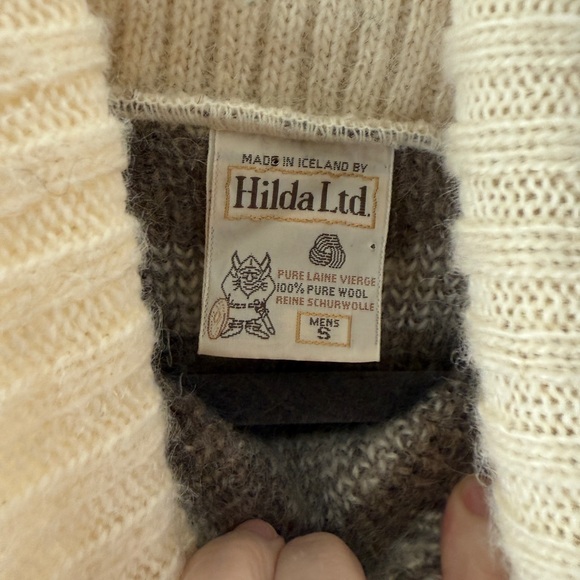 Nordic Vintage Wool Cozy Geometric Turtleneck Sweater Men's Small Unisex Womens - Picture 3 of 8